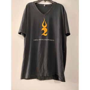 U2 Two Steps From Hell Band V-neck T-shirt Short Sleeve Black Size XL